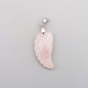 Rose Quartz Angel Wing Pendant