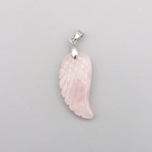 Rose Quartz Angel Wing Pendant
