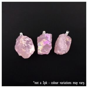 Rose Quartz Aura Rough Pendant