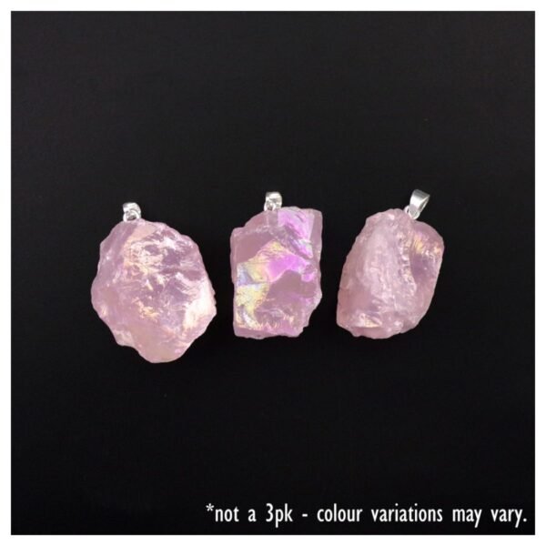 Rose Quartz Aura Rough Pendant