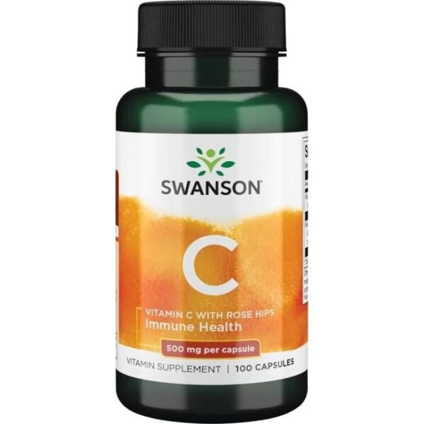 Vitamin C with Rose Hips Extract 500 mg 100 Capsules